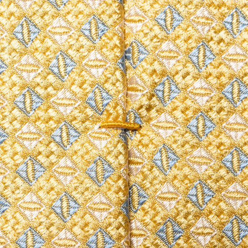 Yellow Silk Tie with Geometric Pattern - Eton Shirts