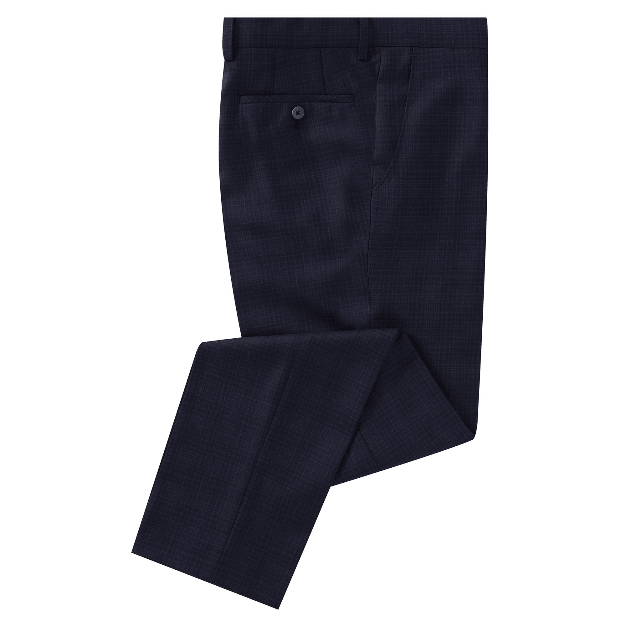 Hashed Check Wool Trousers - Leonard Silver